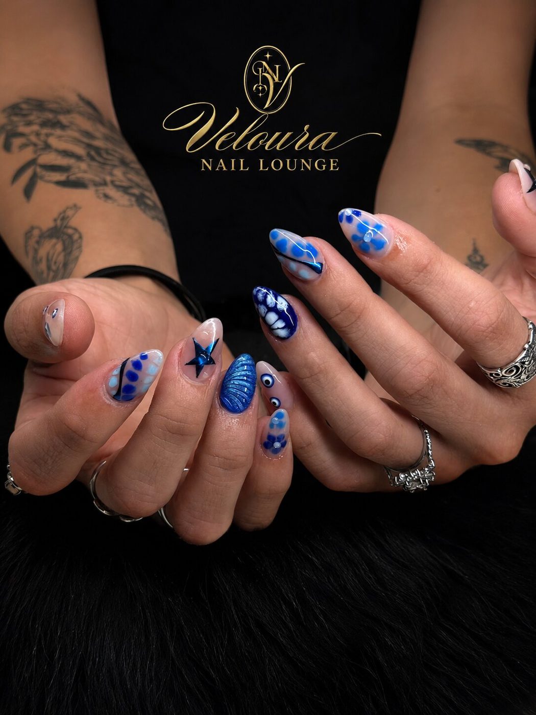 Luxury gel-x manicure at Veloura Nail Lounge in Augusta, GA