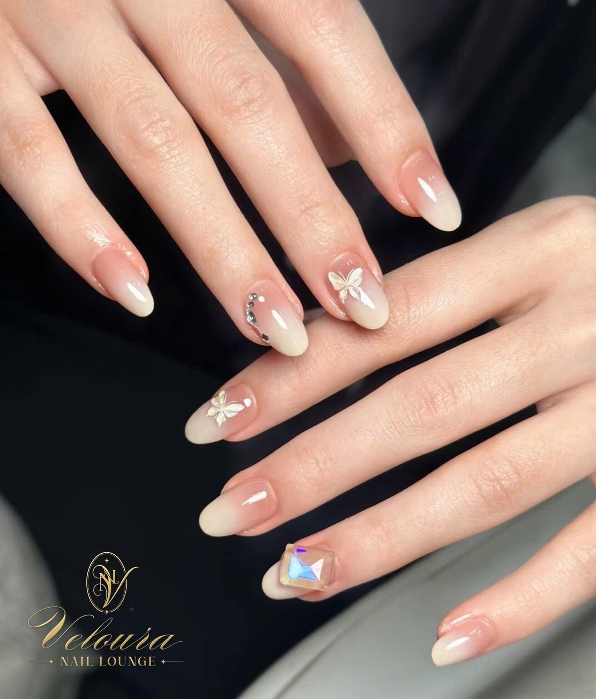 Luxury gel-x manicure at Veloura Nail Lounge in Augusta, GA