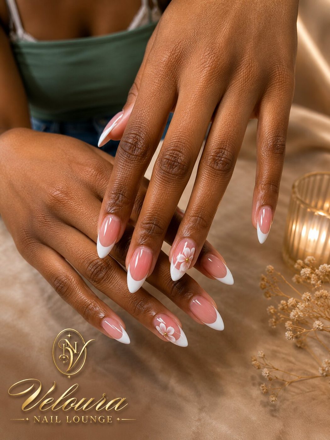 Luxury gel-x manicure at Veloura Nail Lounge in Augusta, GA