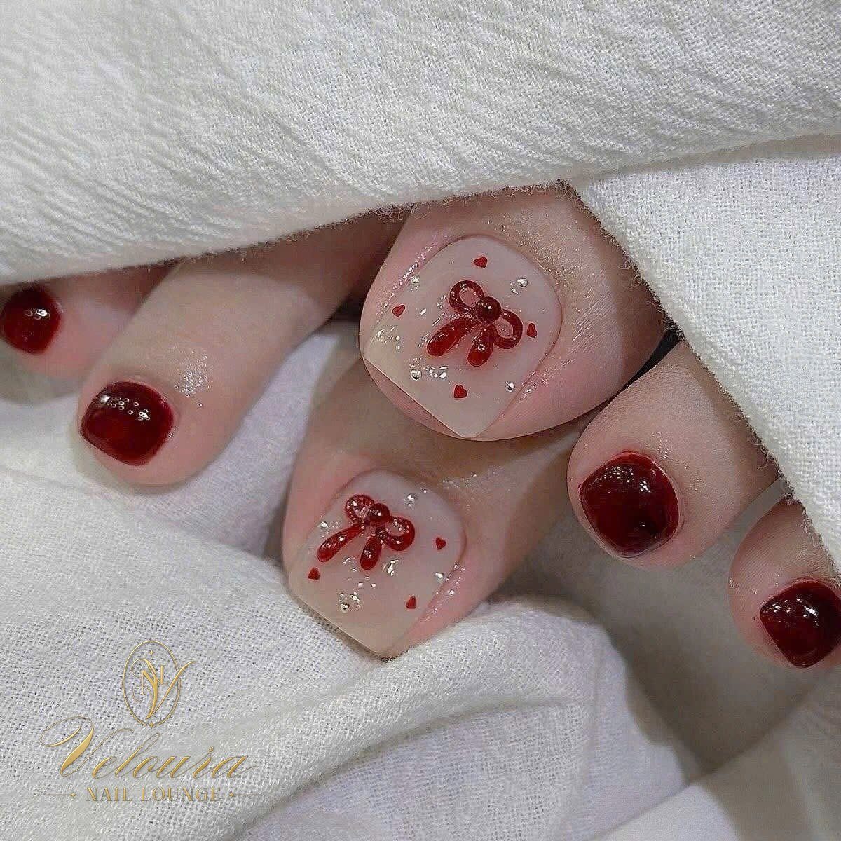 Chrome french tip nails by Veloura Nail Lounge, Augusta Georgia
