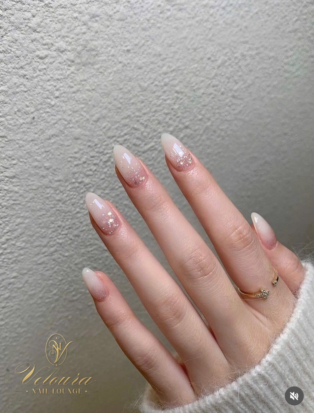 Chrome french tip nails by Veloura Nail Lounge, Augusta Georgia