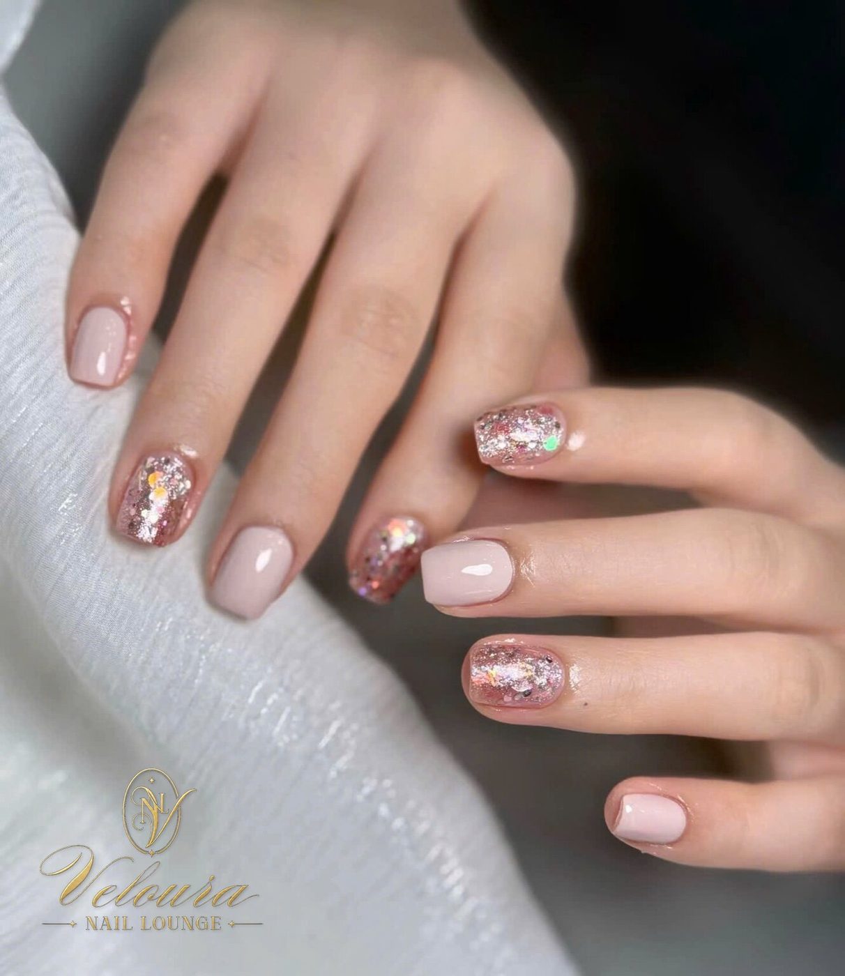 Ombre acrylic full set at Veloura Nail Lounge in Augusta, GA