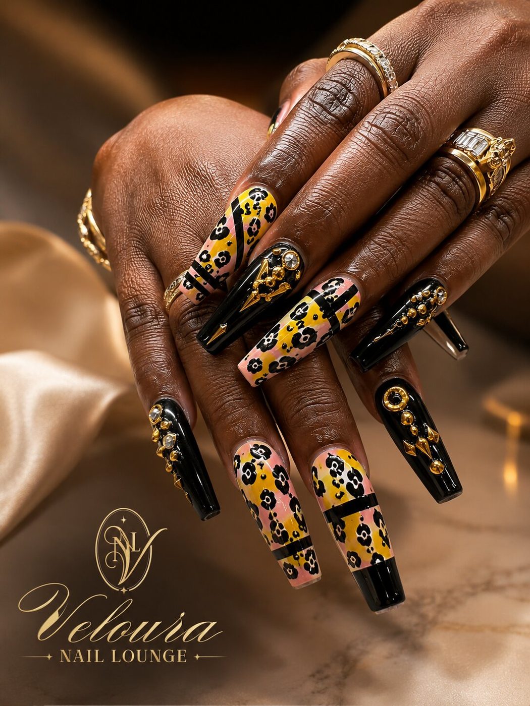 Ombre acrylic full set at Veloura Nail Lounge in Augusta, GA