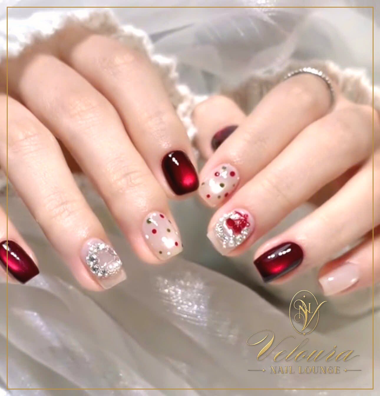 Ombre acrylic full set at Veloura Nail Lounge in Augusta, GA