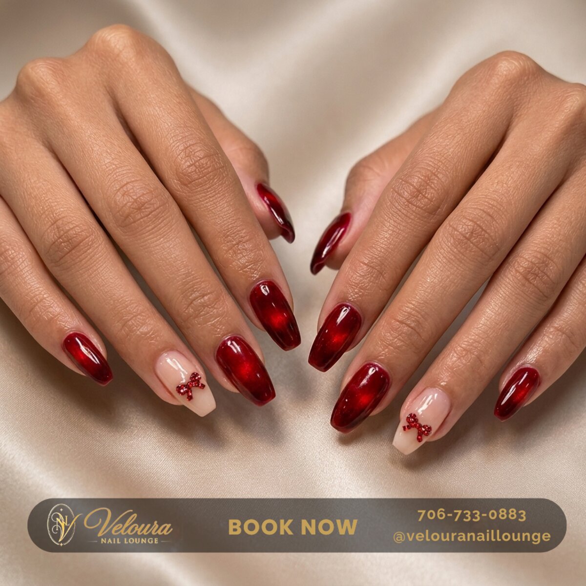 Ombre acrylic full set at Veloura Nail Lounge in Augusta, GA